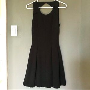 Black Ribbed Peplum Style Black Dress